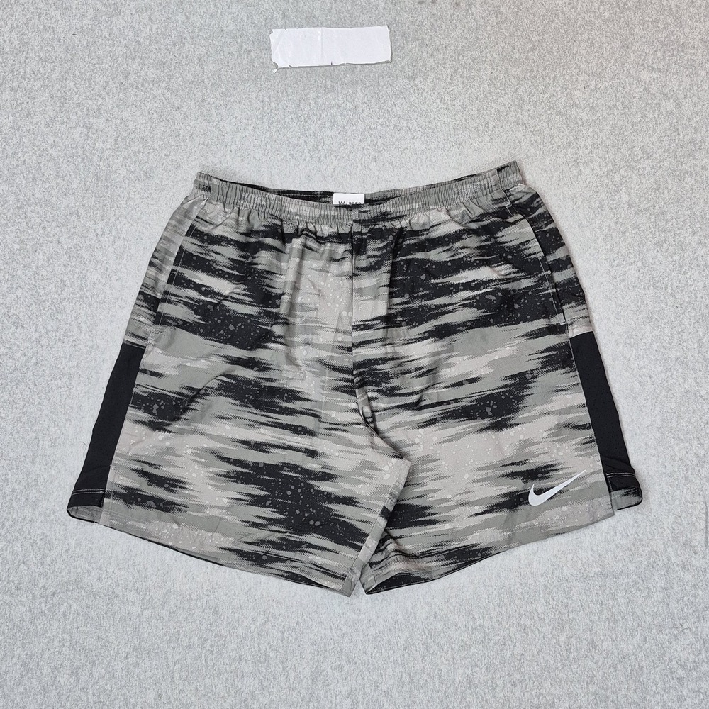 Nike Men Activewear Shorts XL Gray Athletic Shorts Geometric Sweat Dri-Fit Logo